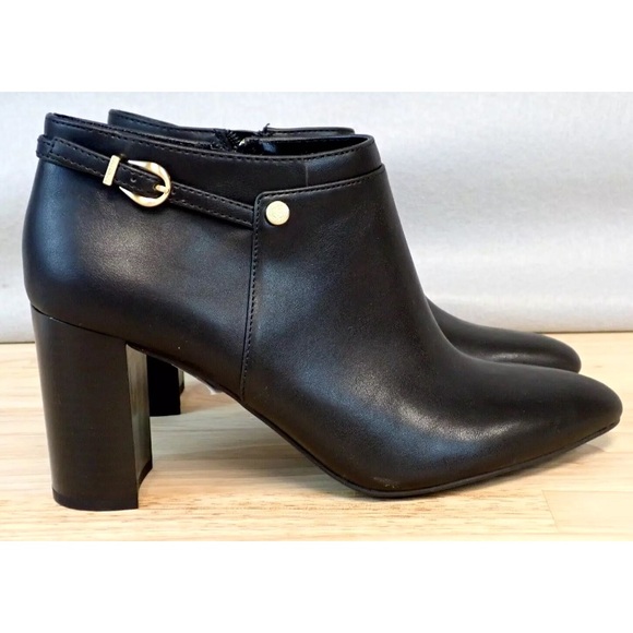 Vince Camuto COORIN Ankle Booties Chunky 3.5" Heels Black Gold Womens Size 8.5 M - Picture 3 of 11